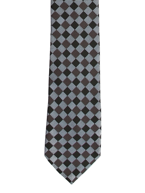 

Tossido Black & Brown Woven Design Skinny Tie