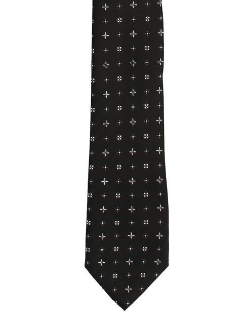 

Tossido Black Woven Design Skinny Tie