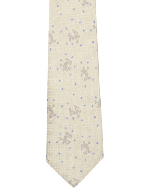 

Tossido Cream-Coloured Woven Design Skinny Tie