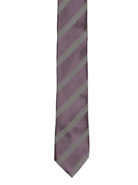 

Tossido Purple & Grey Striped Skinny Tie