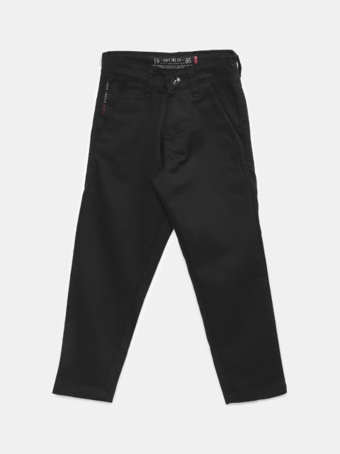 

RUFF Boys Black Regular Fit Solid Formal Trousers