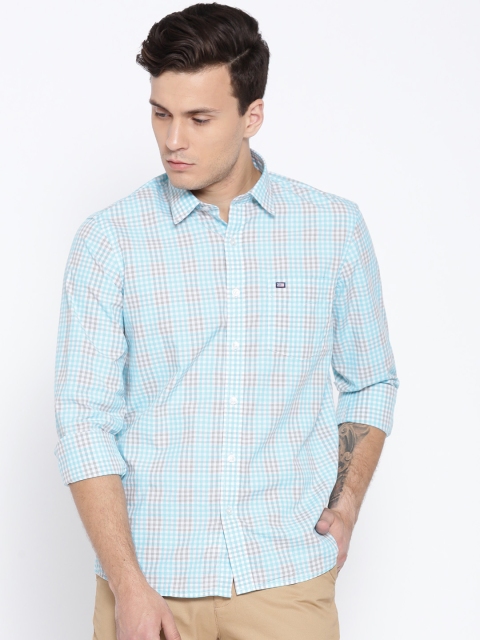 

Arrow Sport Men Blue & Grey Slim Fit Checked Casual Shirt