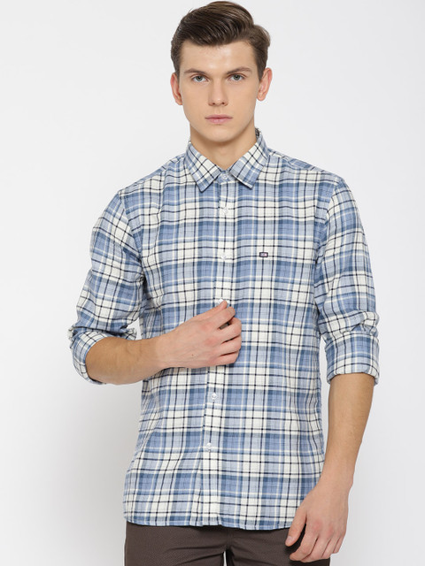 

Arrow Sport Men Blue & White Slim Fit Checked Casual Shirt