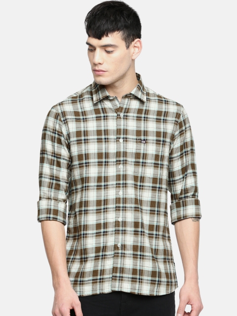 

Arrow Sport Men Brown & Off-White Slim Fit Checked Casual Shirt