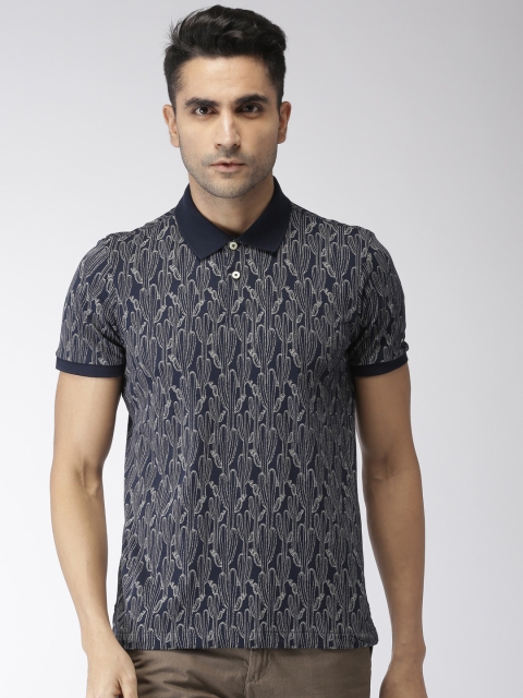 

Arrow Sport Men Navy Blue Printed Polo Collar T-shirt