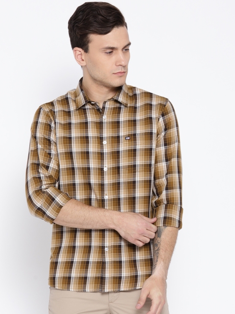 

Arrow Sport Men Olive Brown Slim Fit Checked Casual Shirt