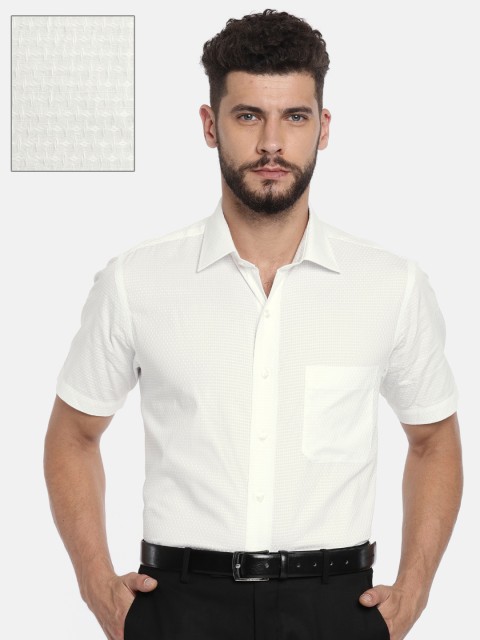 

Arrow Men White Regular Fit Self Design Formal Shirt