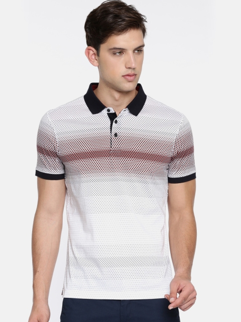 

Arrow Sport Men White & Black Printed Polo Collar T-shirt