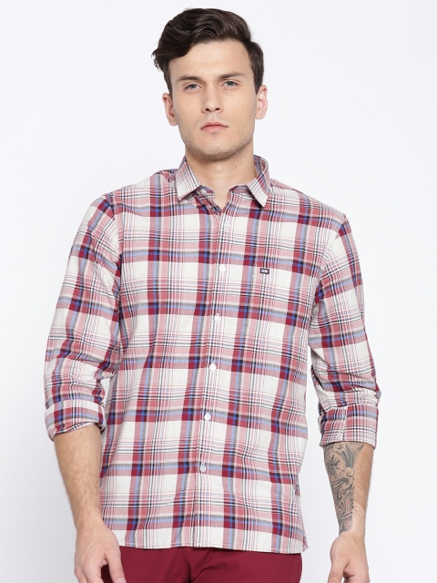 

Arrow Sport Men Off-White & Maroon Slim Fit Checked Casual Shirt
