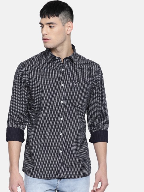 

Arrow Sport Men Navy Blue and White Slim Fit Printed Casual Shirt