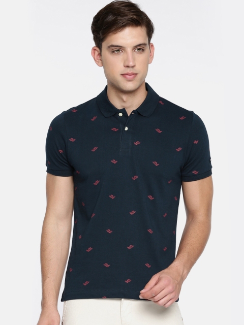 

Arrow Sport Men Navy Blue Printed Polo Collar T-shirt