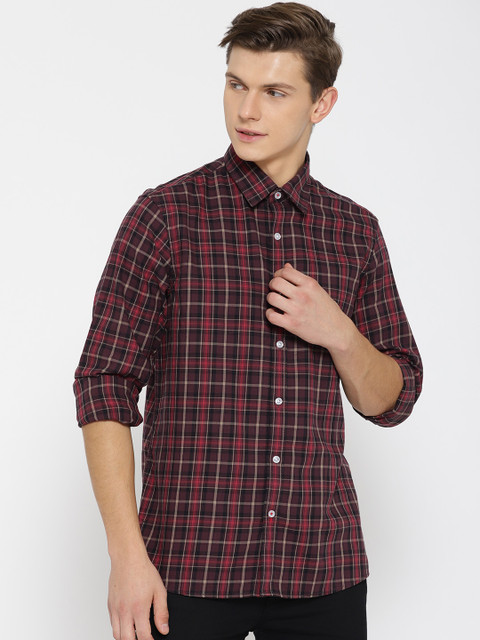 

Arrow Sport Men Brown & Red Slim Fit Checked Casual Shirt