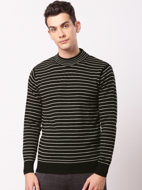 

ether Men Black & White Striped Pullover