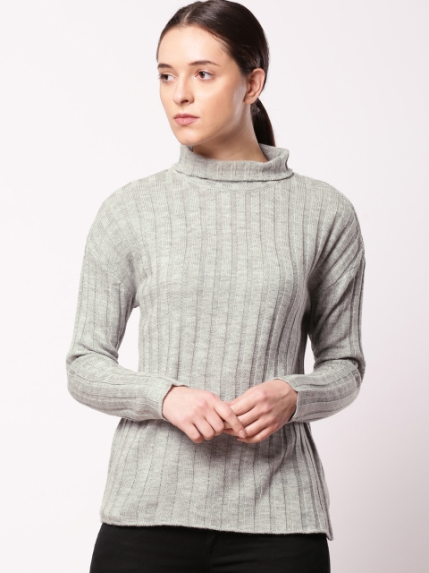 

ether Women Grey Solid Pullover