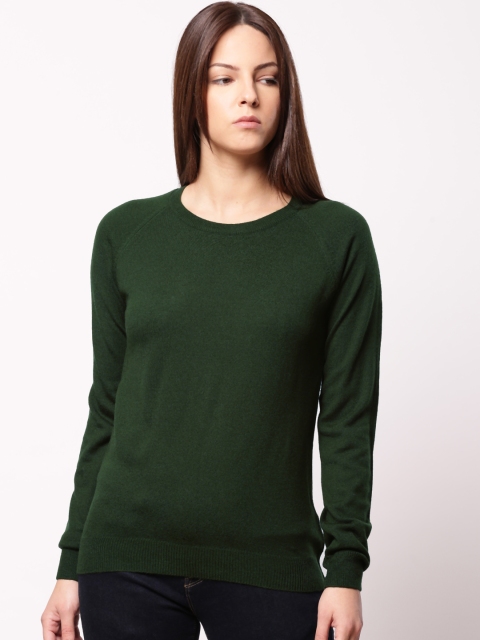 

ether Women Green Solid Pullover