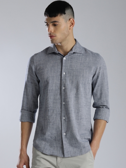 

GAS Men Blue Regular Fit Solid Casual Shirt