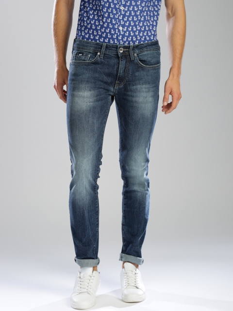 

GAS Men Blue Slim Fit Low-Rise Clean Look Stretchable Jeans