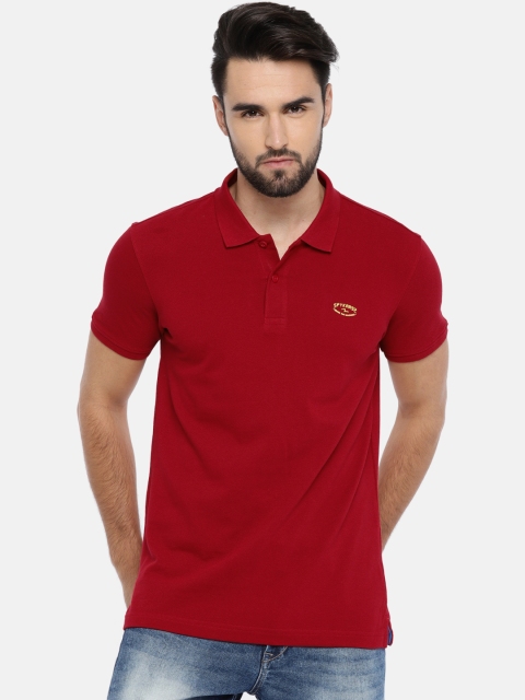 

SPYKAR Men Red Solid Polo Collar T-shirt