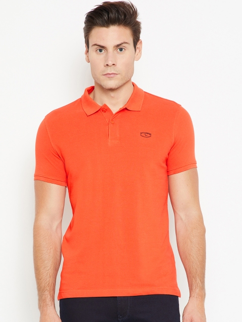 

SPYKAR Men Orange Solid Polo Collar T-shirt