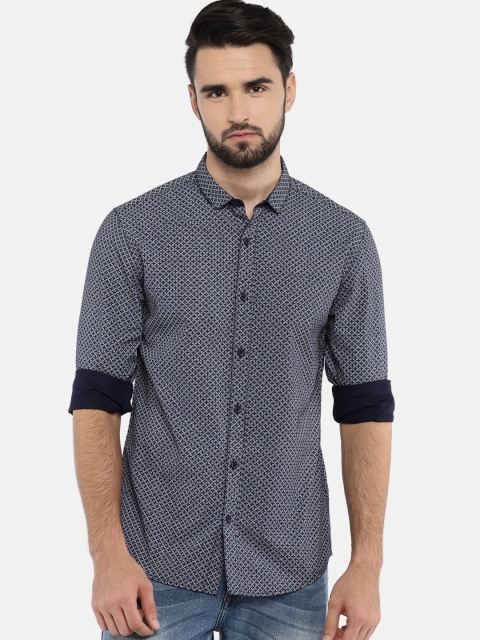 

SPYKAR Men Blue Slim Fit Printed Casual Shirt