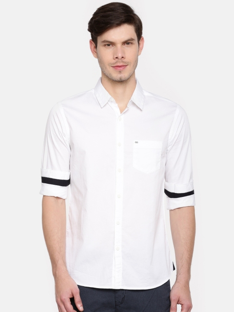 

SPYKAR Men White Regular Fit Solid Casual Shirt