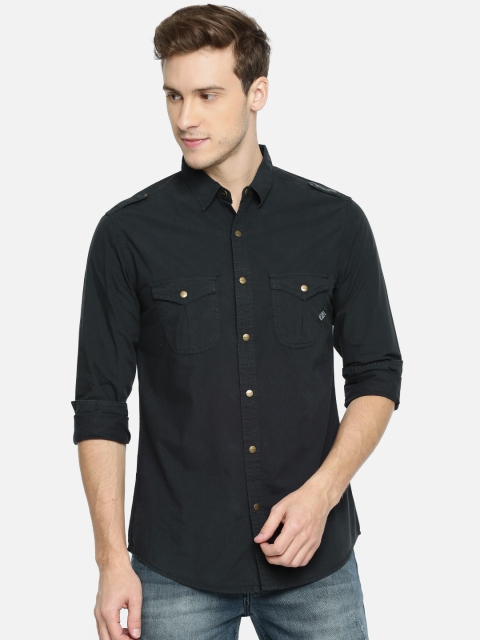 

SPYKAR Men Navy Blue Regular Fit Solid Casual Shirt