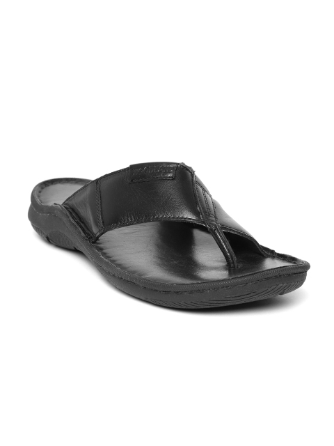 

Woodland Men Black Solid Leather Comfort Sandals