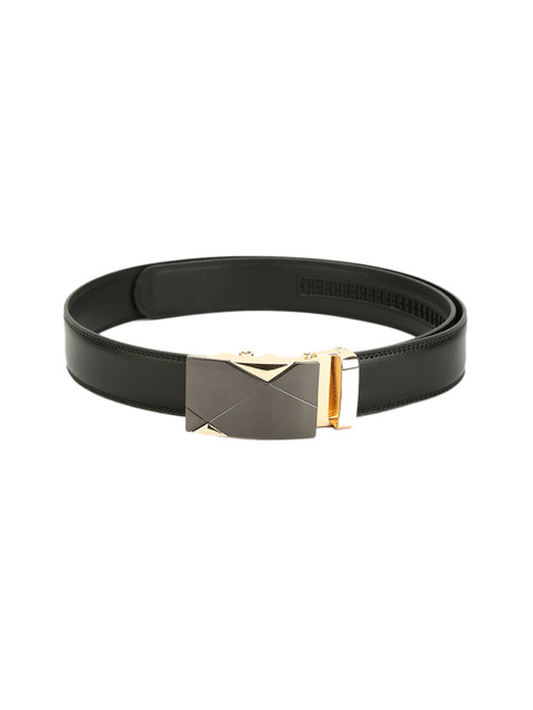 

Pacific Gold Men Black Solid Belt