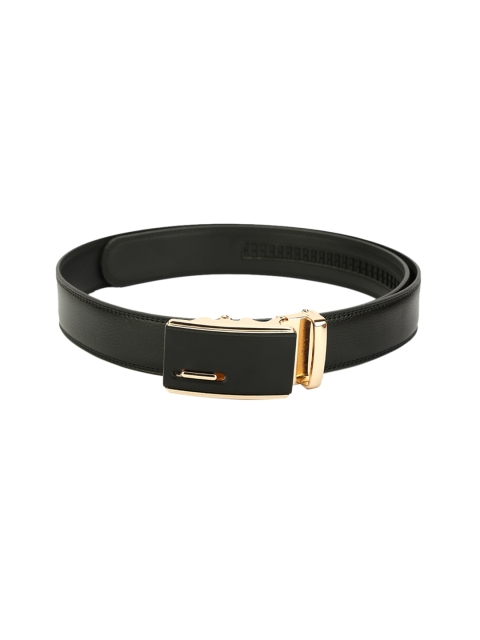 

Pacific Gold Men Black Solid Belt