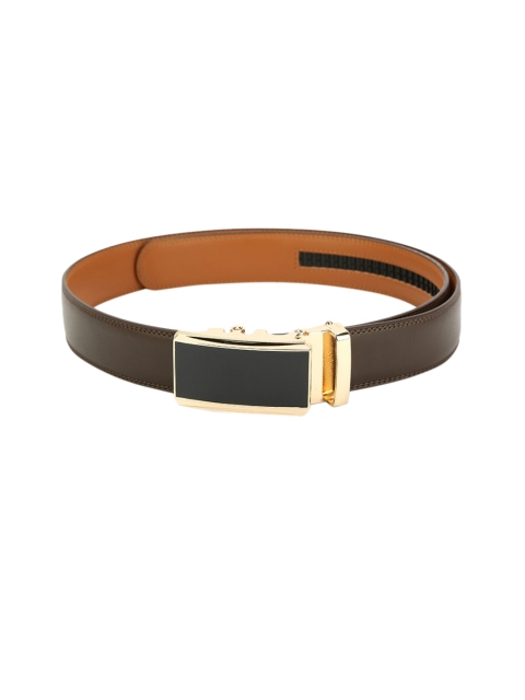 

Pacific Gold Men Coffee Brown Solid Genuine Leather Belt