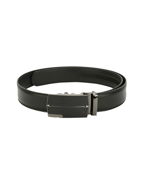 

Pacific Gold Men Black Solid Leather Belt