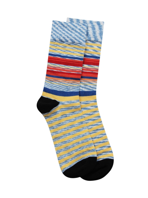 

Bonjour Men Multicoloured Above Ankle-Length Striped Socks, Multi