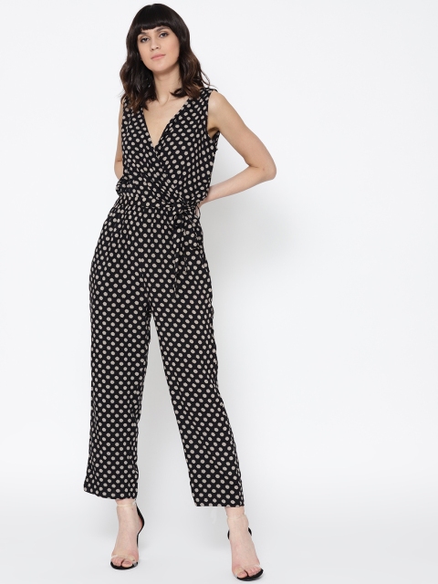 

Sera Black & Beige Printed Basic Jumpsuit