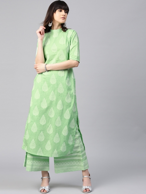 

GERUA Women Green Printed Kurta with Palazzos