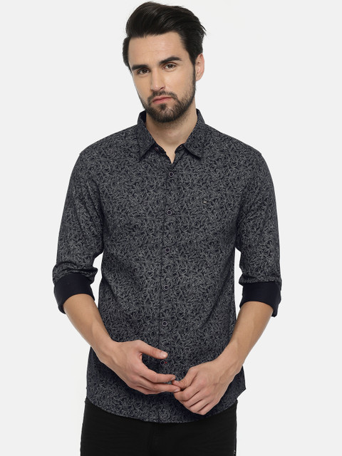 

SPYKAR Men Black Regular Fit Printed Casual Shirt