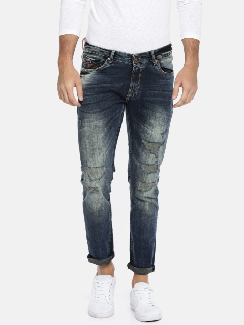 

SPYKAR Men Blue Super Skinny Fit Low-Rise Mildly Distressed Stretchable Jeans
