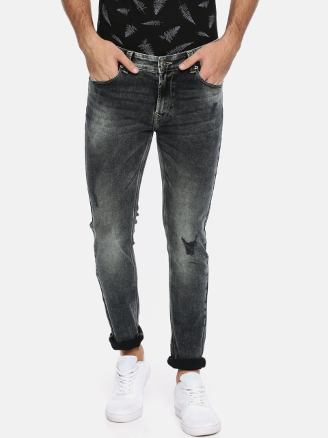 

SPYKAR Men Black Super Skinny Fit Mid-Rise Mildly Distressed Stretchable Jeans