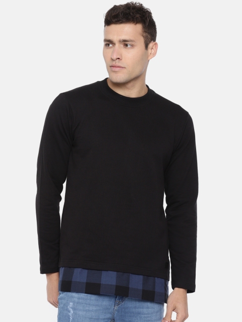 

Roadster Men Black Solid Sweatshirt