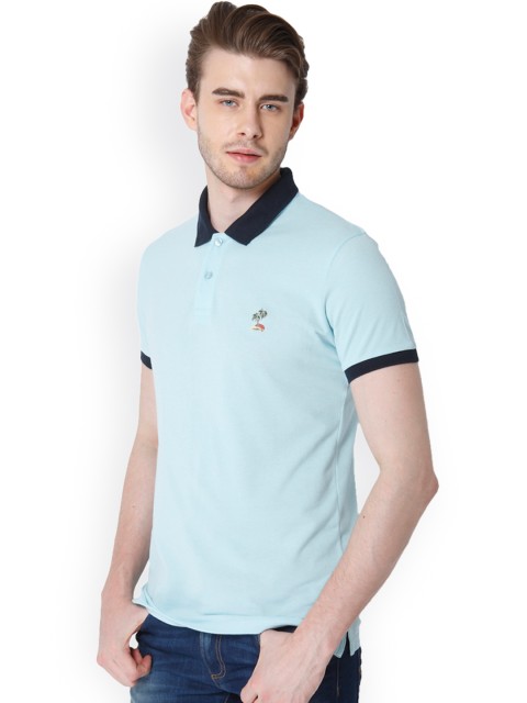 

Jack & Jones Men Blue Solid Polo Collar T-shirt