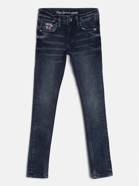 

Pepe Jeans Girls Blue Skinny Fit Mid-Rise TOM IP Clean Look Jeans