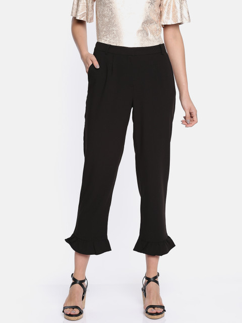 

ONLY Women Black Regular Fit Solid Trousers