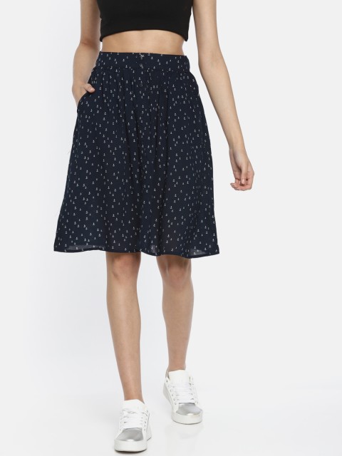 

ONLY Women Navy Blue Printed Skirt