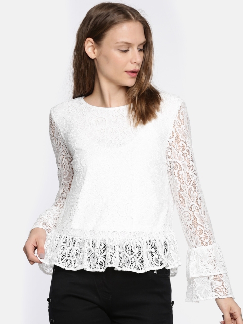 

ONLY Women White Solid Top