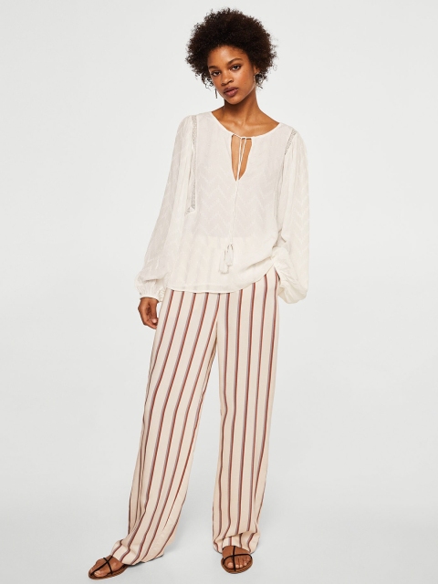 

MANGO Women White Solid Top