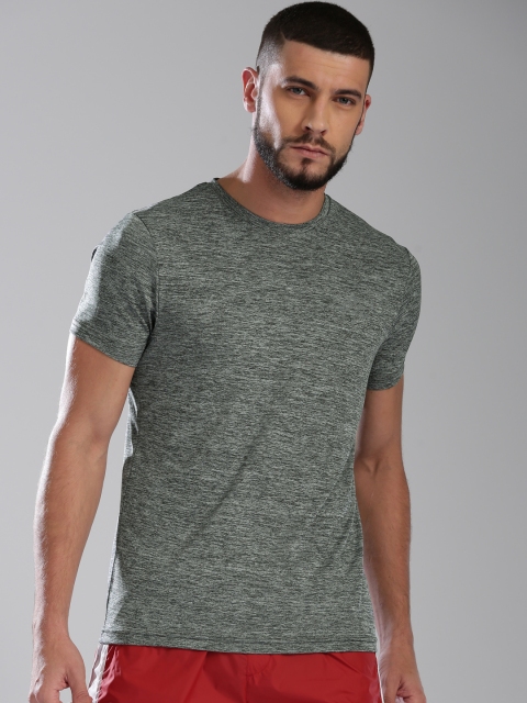 

Kappa Men Grey Melange Solid Round Neck T-shirt