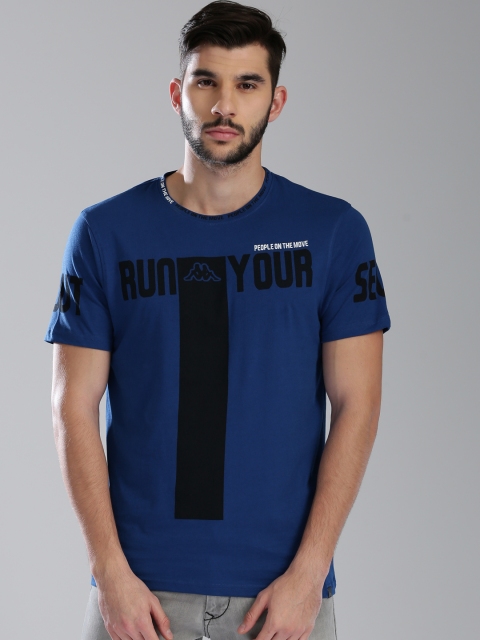 

Kappa Men Blue Printed Round Neck T-shirt