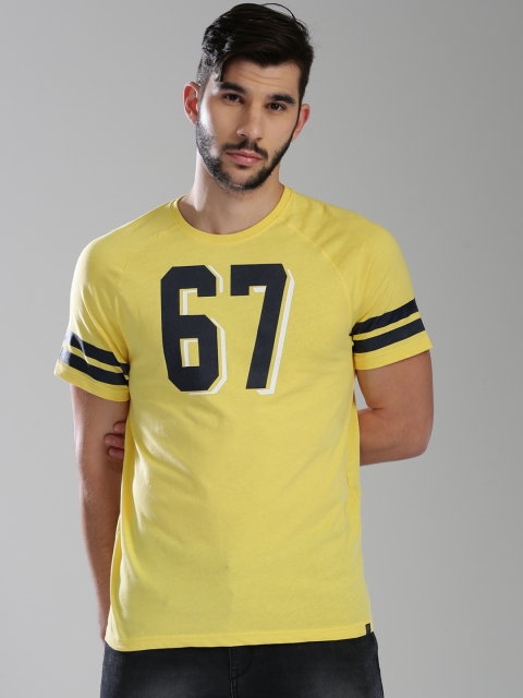 

Kappa Men Yellow Printed Round Neck T-shirt