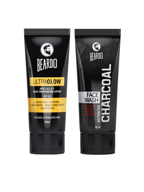 

Beardo Men Pack of 2 Lotion & Face Wash, Black