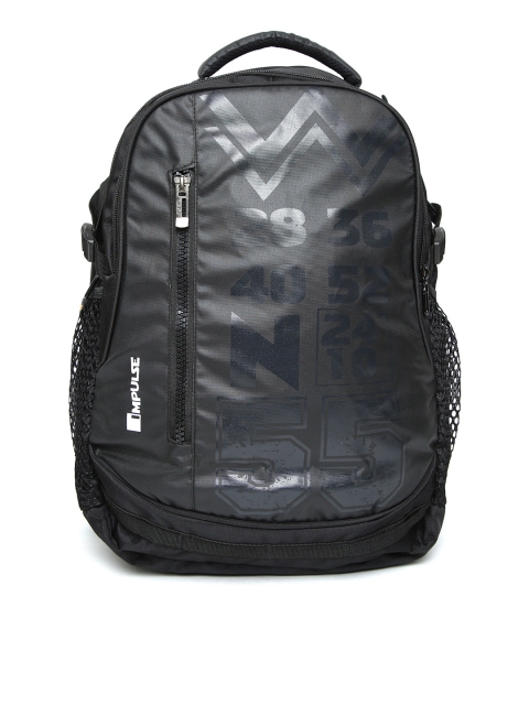 

Impulse Unisex Black Graphic Print Laptop Backpack