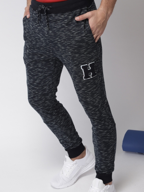 

Harvard Men Navy Blue & White Textured Joggers